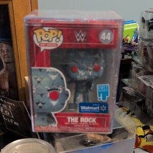 Funko Pop WWE The Rock Art Series Blue and Red Figure